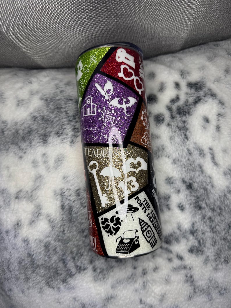 Vaso con purpurina de iconos de las eras de Swiftie imagen 3