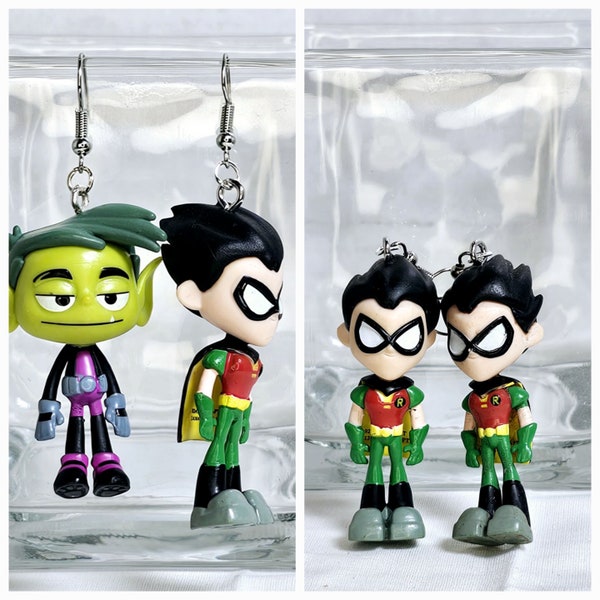 Teen Titans Inspired Toy Earrings