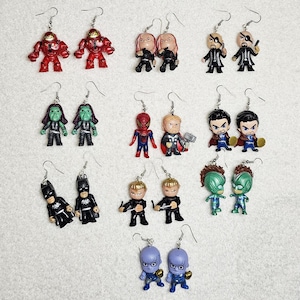 Small Avengers Inspired Superhero Toy Earrings