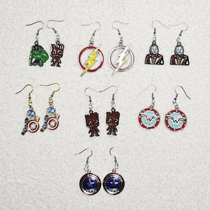 Superhero Inspired Charm Earrings