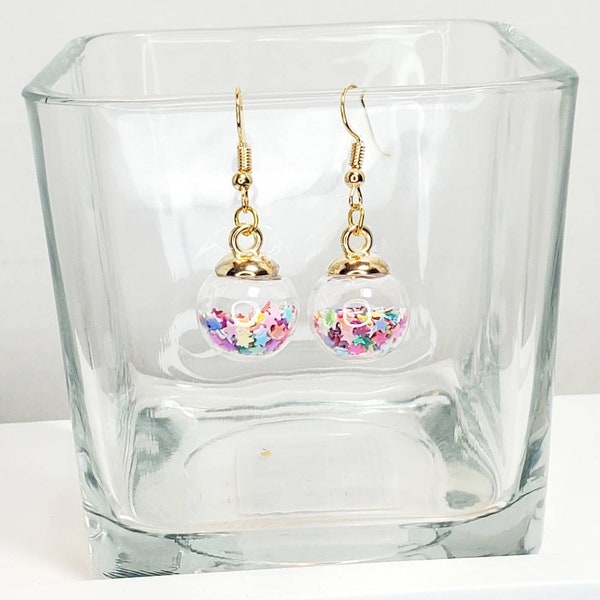 Star Confetti Ball Earrings