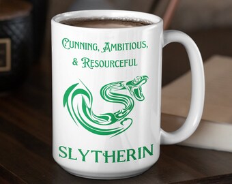 Cunning, Ambitious, Slytherin Mug, Fandom Gift, Slytherin Gifts, Slytherin  Cup, Snake, Book Lover, Book Nerd Gift 