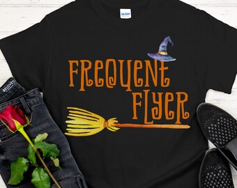 Halloween Witch Short-Sleeve Unisex T-Shirt, Frequent Flyer, Witch tshirt