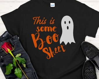 Boo Sheet Shirt, Funny Halloween Short-Sleeve Unisex T-Shirt, This is Boo Sheet, Fall t-shirts for woman