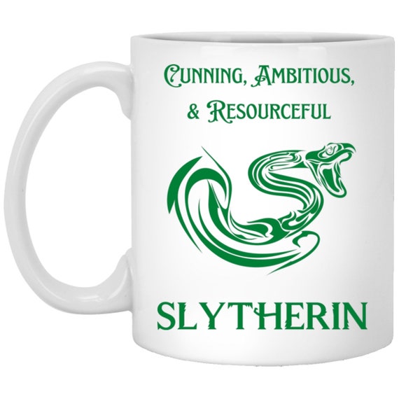 Cunning, Ambitious, Slytherin Mug, Fandom Gift, Slytherin Gifts, Slytherin  Cup, Snake, Book Lover, Book Nerd Gift 