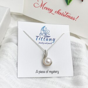Weiße Perlenkette - Geschenk für sie - Brautgeschenk - Silberkette - Perle für sie - Juni Geburtsstein - Weiße Perlenkette