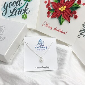 Weiße Perlenkette - Geschenk für sie - Brautgeschenk - Silberkette - Perle für sie - Juni Geburtsstein - Weiße Perlenkette