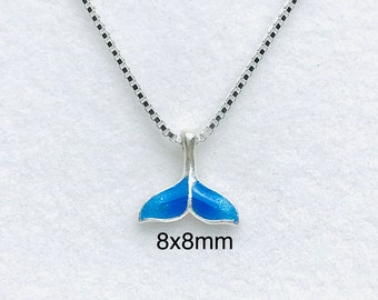 Blue Whale Tail Pendant Necklace main image 1