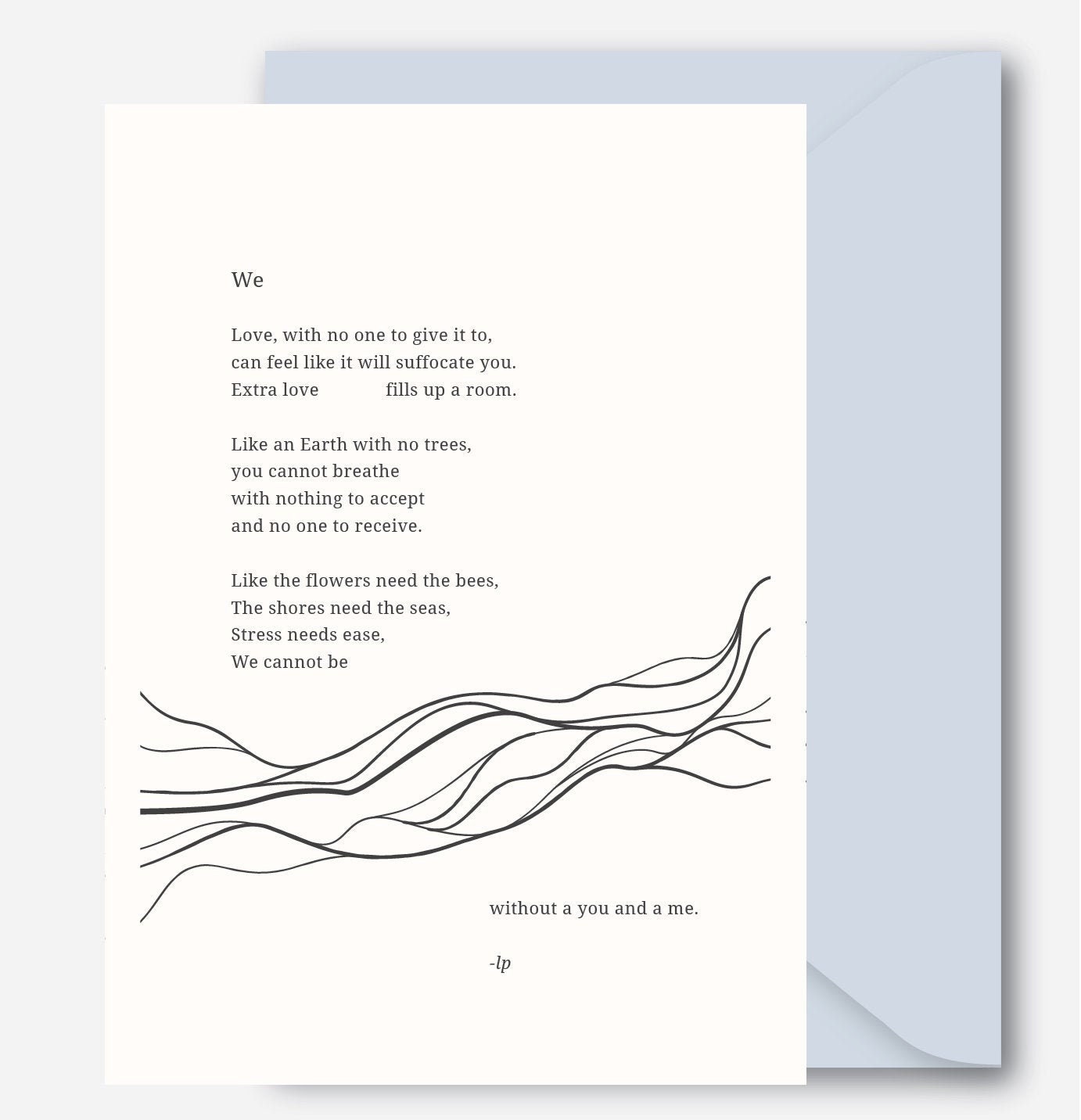 Buchdruck Druck Gedicht Karte und Umschlag. Wir Gedicht | Etsy