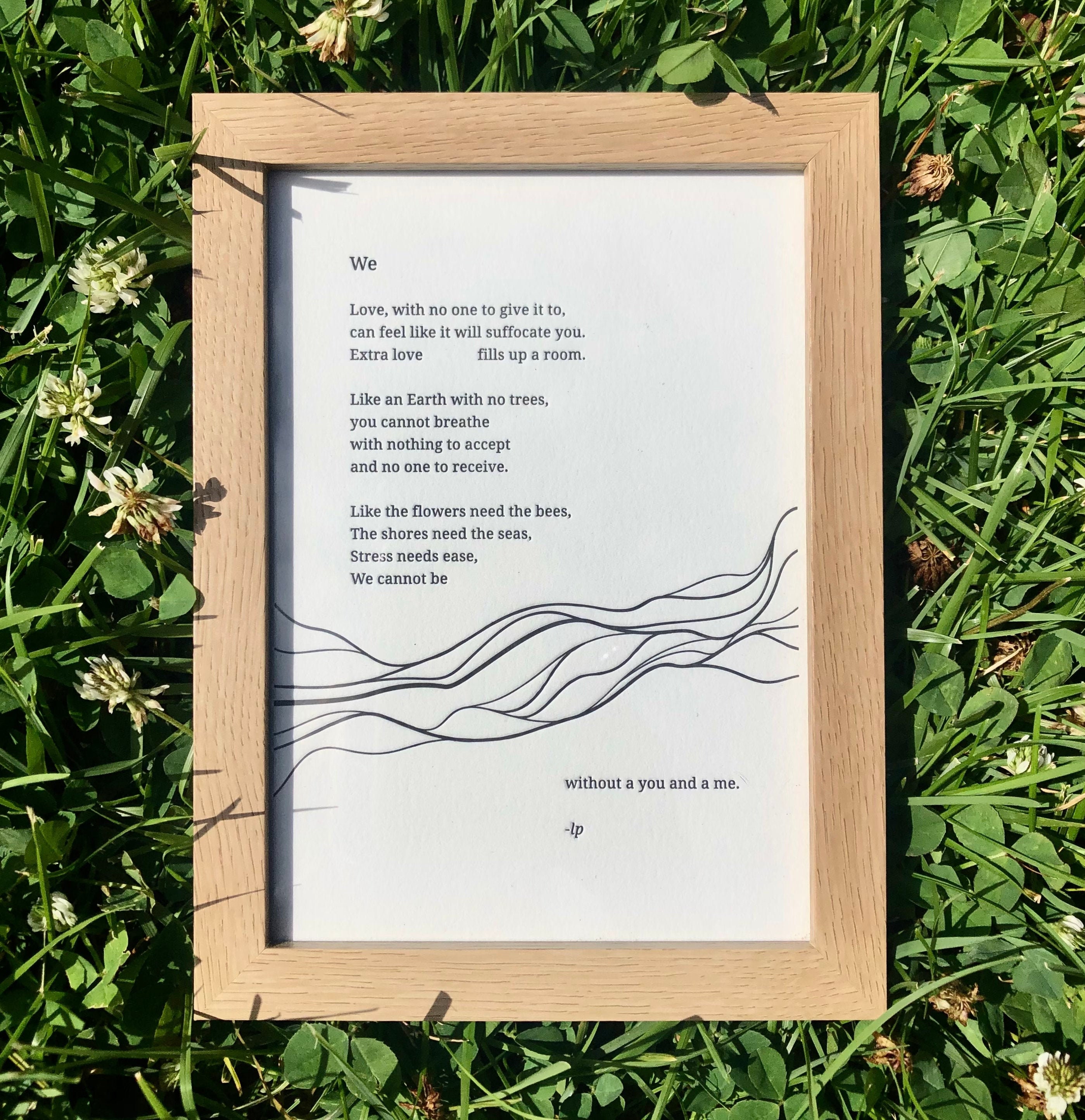 Buchdruck Druck Gedicht Karte und Umschlag. Wir Gedicht | Etsy