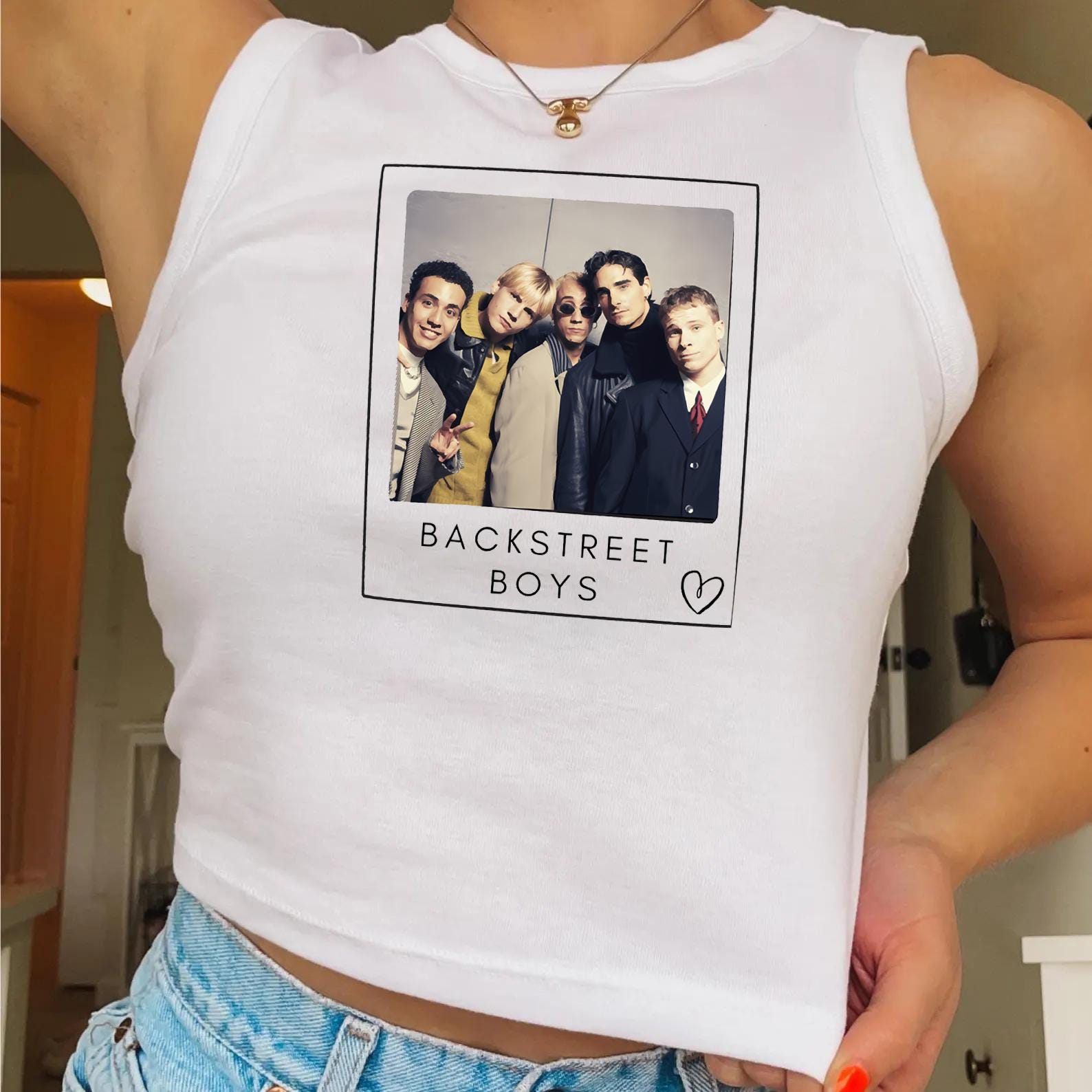 Backstreet Boys Love Heart Tank Top, 90s BSB Baby Tee, Concert Tank, Summer Tee For Her