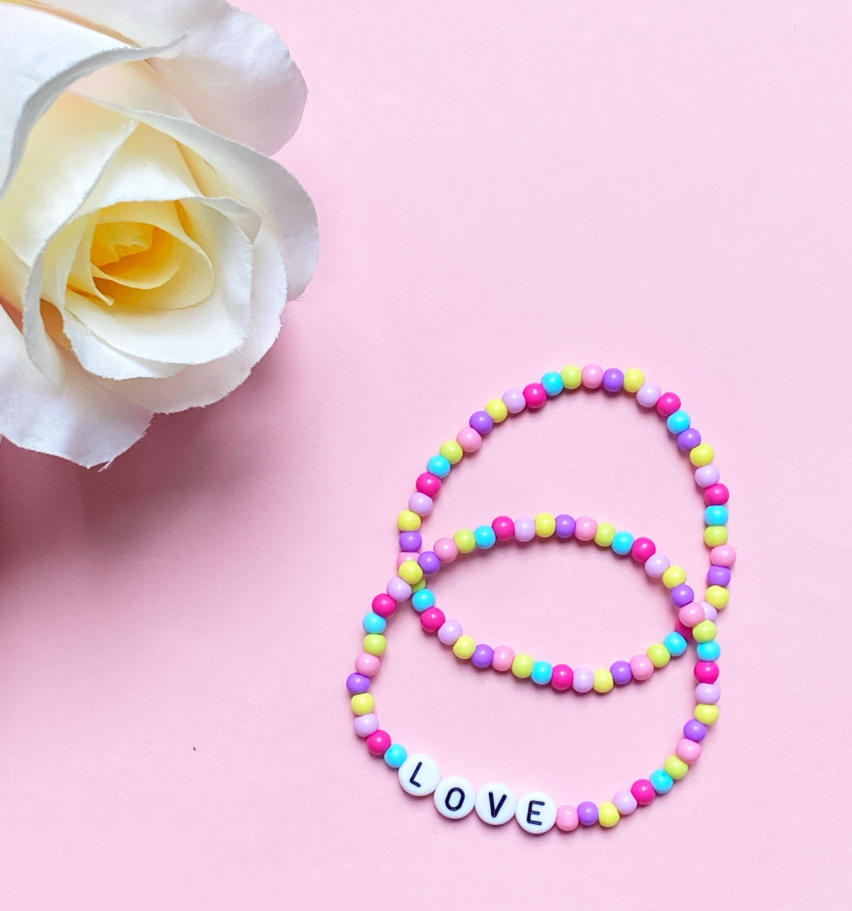 Rainbow Bracelets Name Bracelet Kids Bracelets Party Etsy Ireland