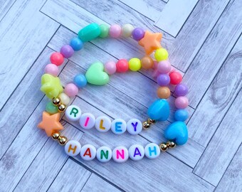 Custom Colourful Rainbow Name Bracelet | Word Bracelet | Custom Bracelets | Toddler Bracelets | Kids Bracelets