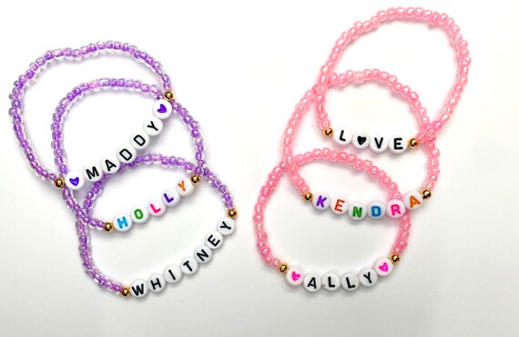 Butterfly Bracelet for Girls, Pink Beaded Bracelet, Pink and Gold Bracelet,  Children's Jewelry, Stretch Bracelet for Kids, Charm Bracelet - Etsy Israel