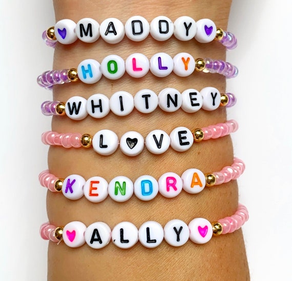 Say My Name Personalised Bracelet // Dark Pink | Beach Beads