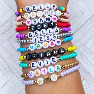 Personalised Beaded Name Bracelet, Word Bracelet, Custom Bracelets, Toddler Bracelets, Kids Bracelets