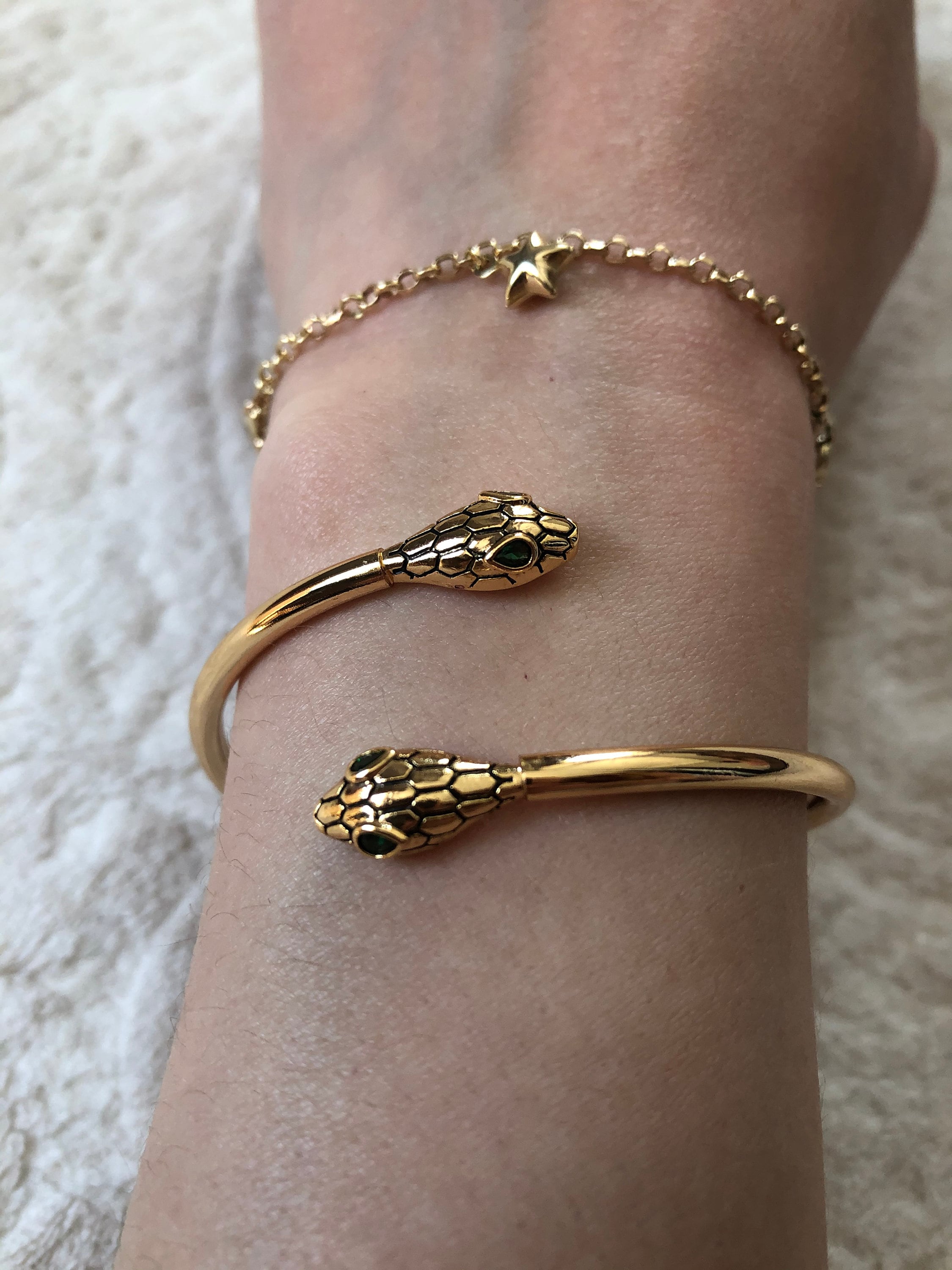 Serpent Bracelet 14K Gold Plated on 316L Stainless Steel Etsy
