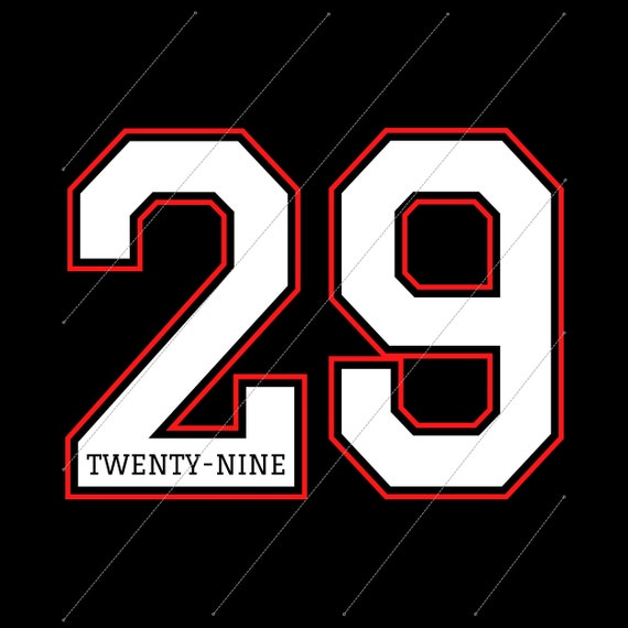 Number 29 SVG: Sport Birthday Anniversary Design (digital Download