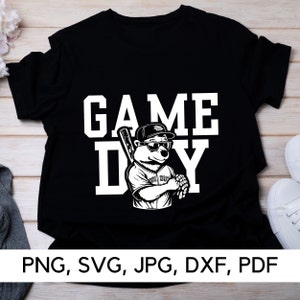 Game Day SVG, Bear Mascot SVG, PNG, SVG, teamgeest, honkbalspel, game day vibes, honkbal, beer, digitale download