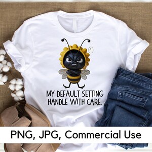 Grumpy Bee PNG File: Funny Animal Humor (Digital Download)