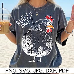 Guess What?, Chicken Butt, PNG, SVG, Playful Chicken, Quirky Chicken Design, Chicken Butt Joke, Funny Quote, Digital Download
