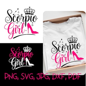 Skorpion Sternzeichen Sofortiger Download, Skorpion Mädchen, PNG, SVG, Geburtstag Skorpion, Skorpion Saison, Skorpion Königin, digitaler Download