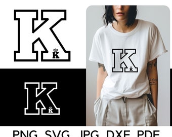 Alphabet K svg, Letter K svg, PNG, SVG, Alphabet clip art, K svg, King crown, K King crown, personalized gifts, Digital Download