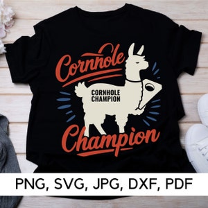 Cornhole Humor Sofort-Download, Lama-Thema, PNG, SVG, Cornhole Champion, Hinterhofspiele, Sommerparty, digitaler Download