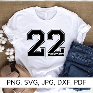22 veintidós svg, número 22, PNG, SVG, diseño numérico, número deportivo, número de cumpleaños, edad 22, aniversario 22, descarga digital