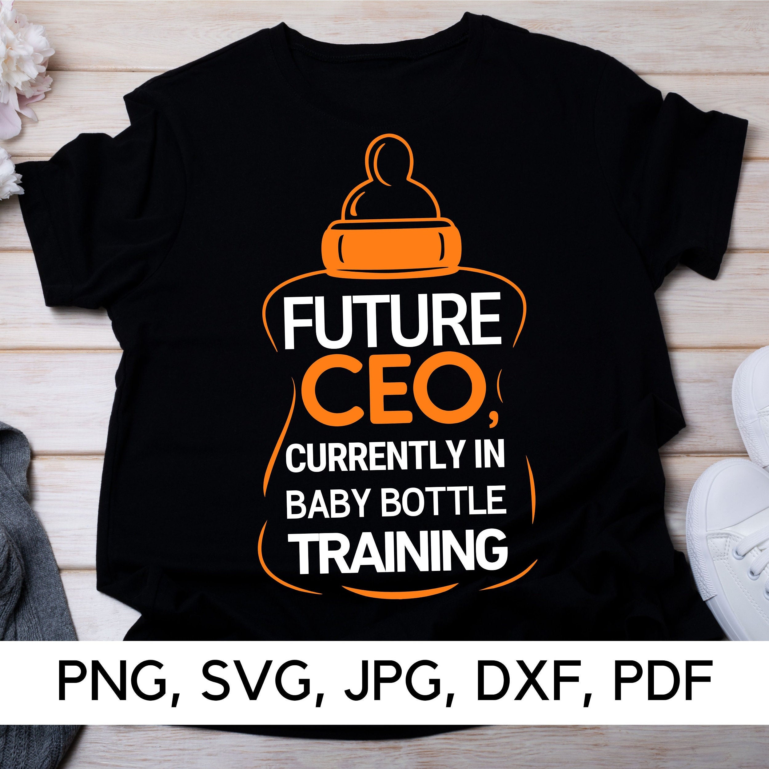 Toekomstige CEO, Babyflestraining, PNG, SVG, ondernemersbaby, babyhumor, kraamcadeau, schattige babyontwerp, digitale download