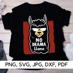Geen drama lama svg-bestand, lama, cartoon lama, PNG, SVG, grappig, eigenzinnig, grappige lama, grappige citaten, digitale download