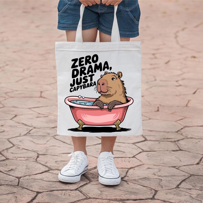 Zero Drama Capybara in Bathtub PNG SVG, Funny Capybara (digital ...