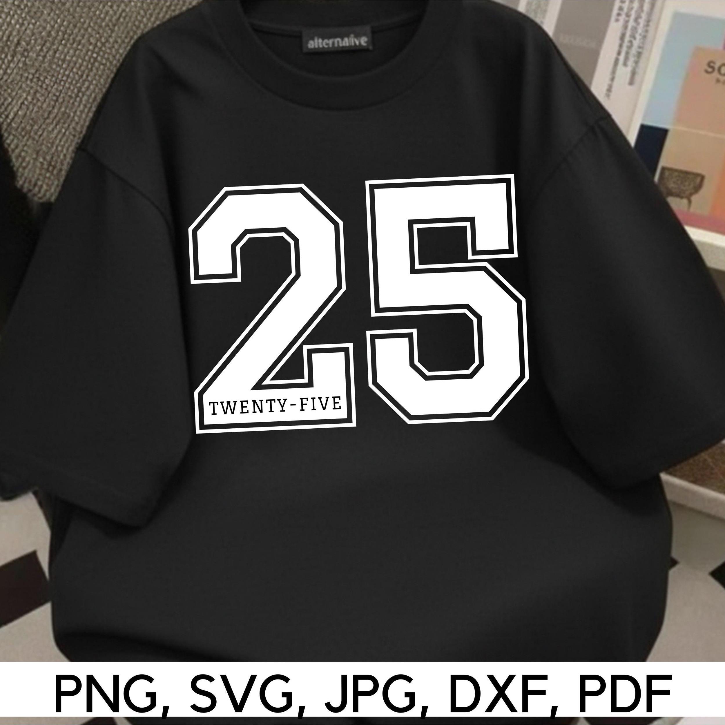 25番のSVGファイル：スポーツ、誕生日、記念日のデザイン（デジタル