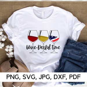 Wijnliefhebber vakantie SVG-bestand, feestelijke humor, PNG, SVG, vakantie decor, wijn-Derful tijd, eigenzinnige illustratie, digitale download