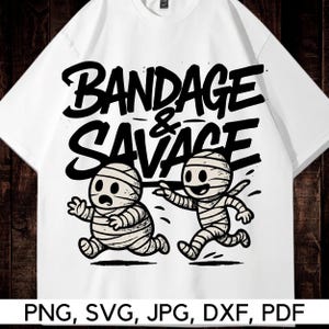 Halloween-mumiespöken, graffitidesign: Bandage & Savage PNG, SVG (digital nedladdning)