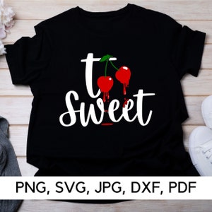Too Sweet svg file, Cherry melting, PNG, SVG, Sweetness, Playful, Funny Cherry, Cherry-themed, Digital download