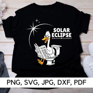 Humour éclipse de soleil, illustration originale d'oie, PNG, SVG, humour éclipse d'oie, sur le thème de l'éclipse solaire, drôle d'oie, téléchargement numérique