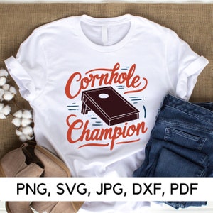 Cornhole Champion Design: Backyard Games SVG PNG (Digital Download)