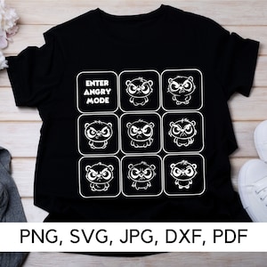 Ilustracja Enter Angry Mode, Wściekła panda, PNG, SVG, Projekt wściekłego niedźwiedzia, Zabawny niedźwiedź PNG, Wściekły niedźwiedź, Pobieranie cyfrowe