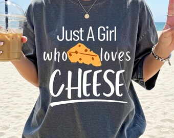Just A Girl Who Loves Cheese SVG-bestand, Cheese Lover, PNG, SVG, Cheese SVG, Loves Cheese, grappige citaten, digitale download