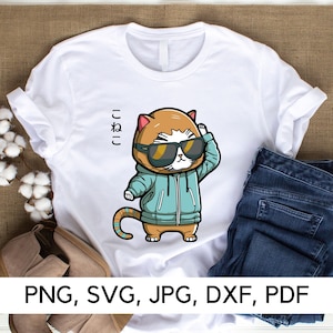 Cute baby Cat svg file, Kawaii Cute Cat, PNG, SVG, Cool Cat, Cute cat, Cartoon, Kitten, Cat Lovers, Digital Download