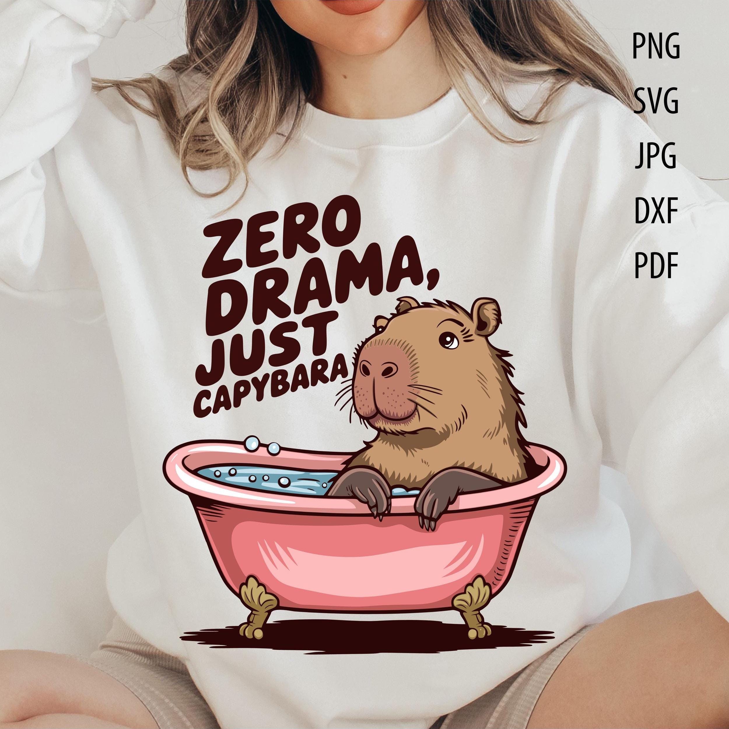Zero Drama Capybara in Bathtub PNG SVG, Funny Capybara (digital ...