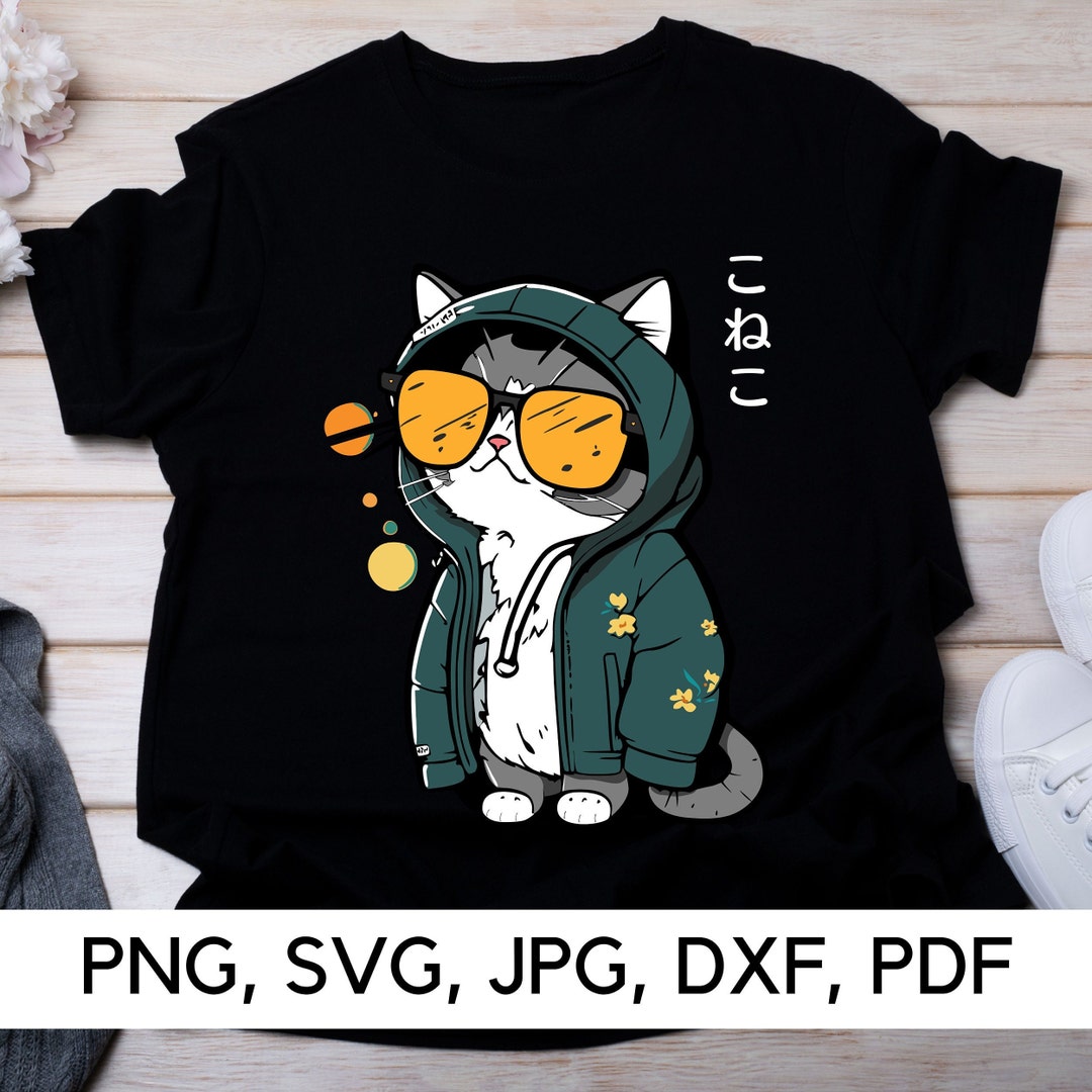 Cool Cat in Hoodie SVG, PNG, Clipart (digital Download) - Etsy