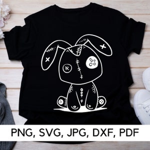 Boneca Odd Rabbit SVG arquivo, coelho único, PNG, SVG, coelho muito feio, boneca de coelho engraçada, impressão de Oddity brincalhona, download digital