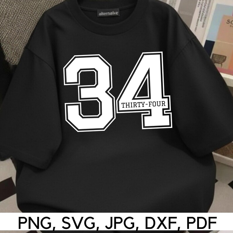 Number 34 SVG File: Sports Design (digital Download) - Etsy