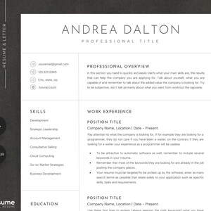Resume Template, Professional Modern Resume Template, Word & Google Docs resume template, Clean Executive Resume Template, CV Template