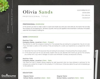 2023 ATS Resume Template for Word & Google Docs • Software Tracking Friendly Resume • Simple and Performing ATS Creative and Sleek Template