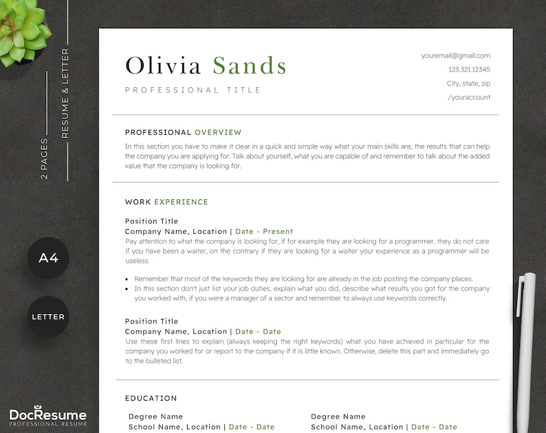 2023 ATS Resume Template for Word & Google Docs Software Tracking