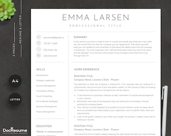 Resume Template, Professional Modern Resume Template, Word & Google Docs, Clean Modern Executive Resume Template 2021, CV Template