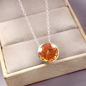 Marvellous Ceylon Orange Padparadscha Sapphire Round Charm Pendant, Sapphire Round Gemstone Cut, Pendant For Her Birthday Day, 10x10 MM